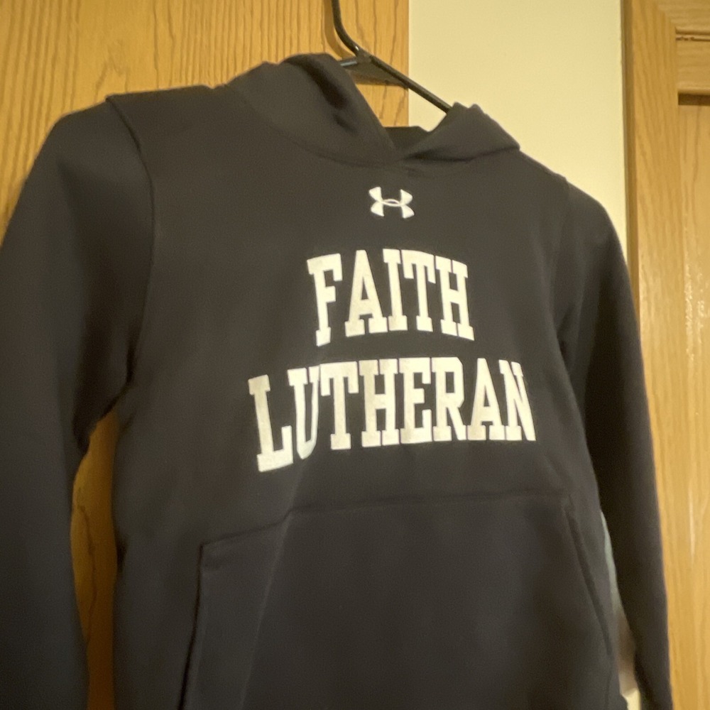 Boy's Under Armour Hoodie Sweatshirt Long Sleeve Black Size Youth